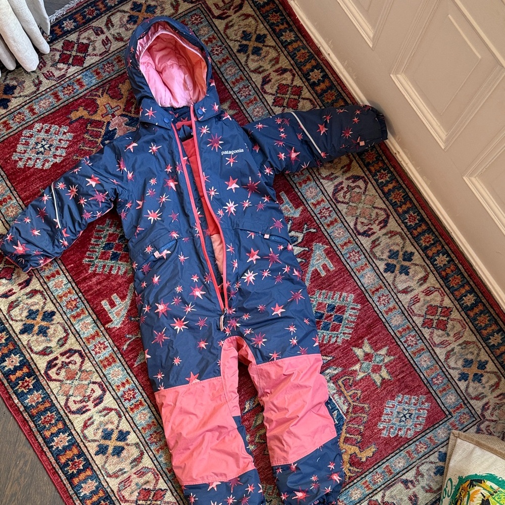 Patagonia Coral and Navy Snowsuit